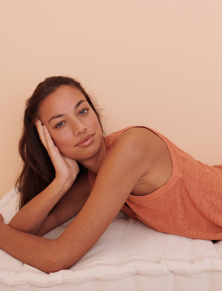 T-shirt sans manches - terracotta
