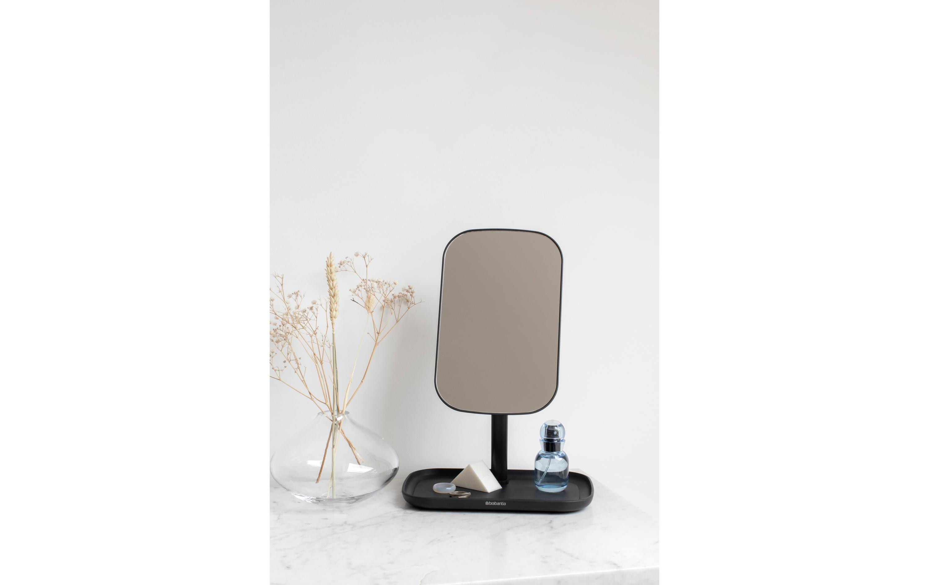 Kosmetikspiegel ReNew mit Ablageschale, SchwarzFlexibel verstellbarer Make-Up Spiegel