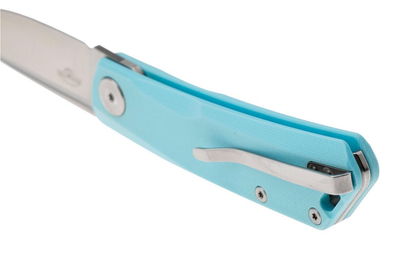Real Steel Luna Lite 7043 Satin D2, Blue G10, zakmes