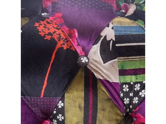 Canapé 3 places patchwork bordeaux violet CHESTERFIELD