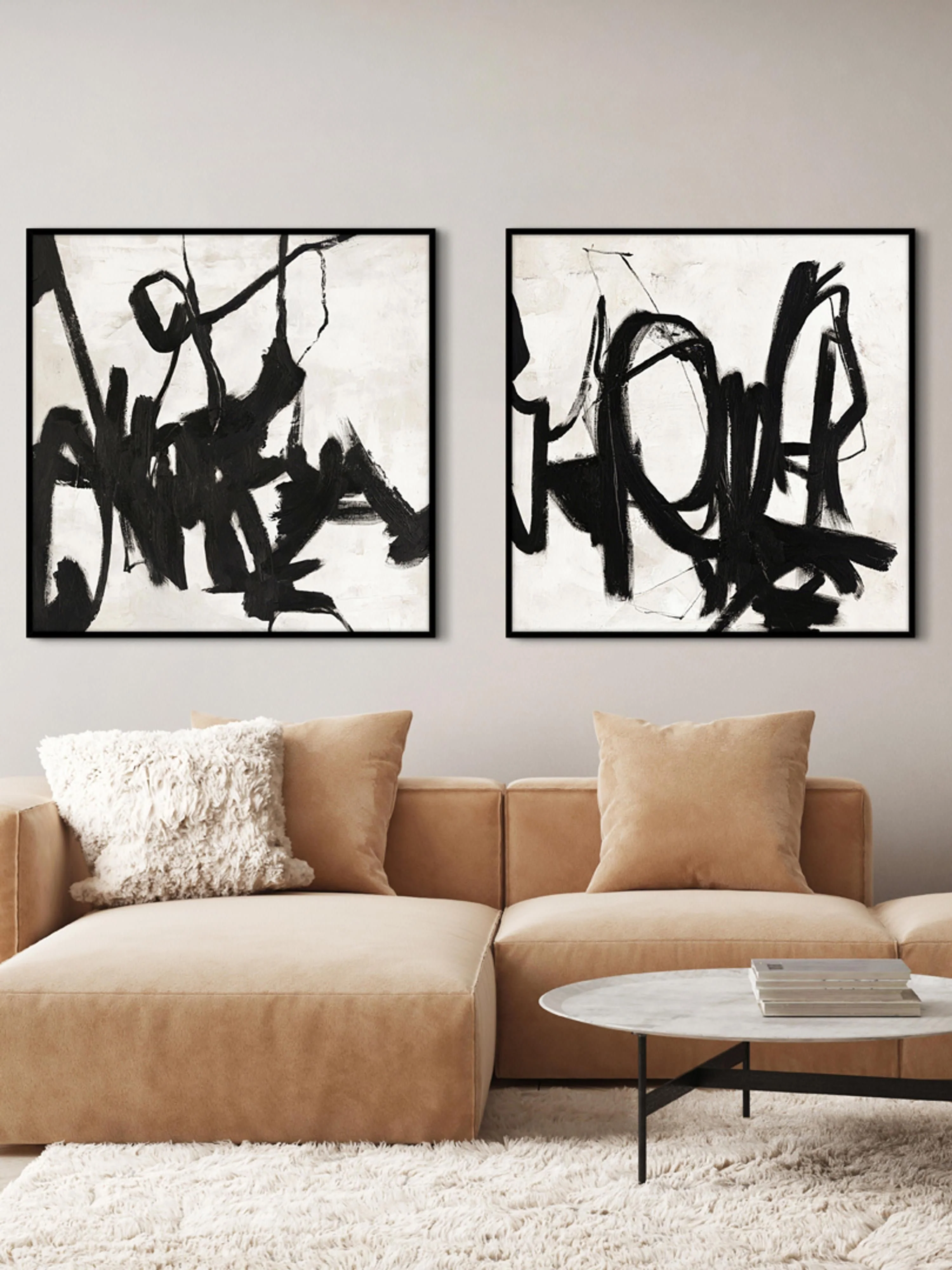Handgeschilderd ingelijst canvas Playblack