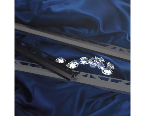 Dural Duraplus Diamond eindprofiel, 10 mm dik, 250 cm lang, gepoedercoat aluminium, matzwart