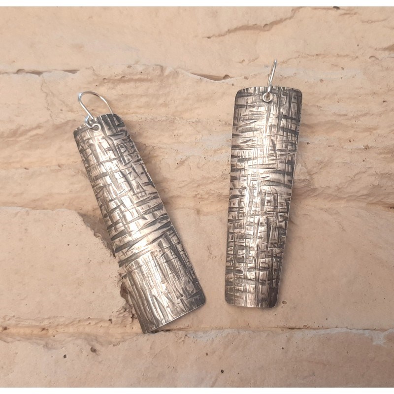 Boucles d'Oreilles Ethniques Tucum Argent 925