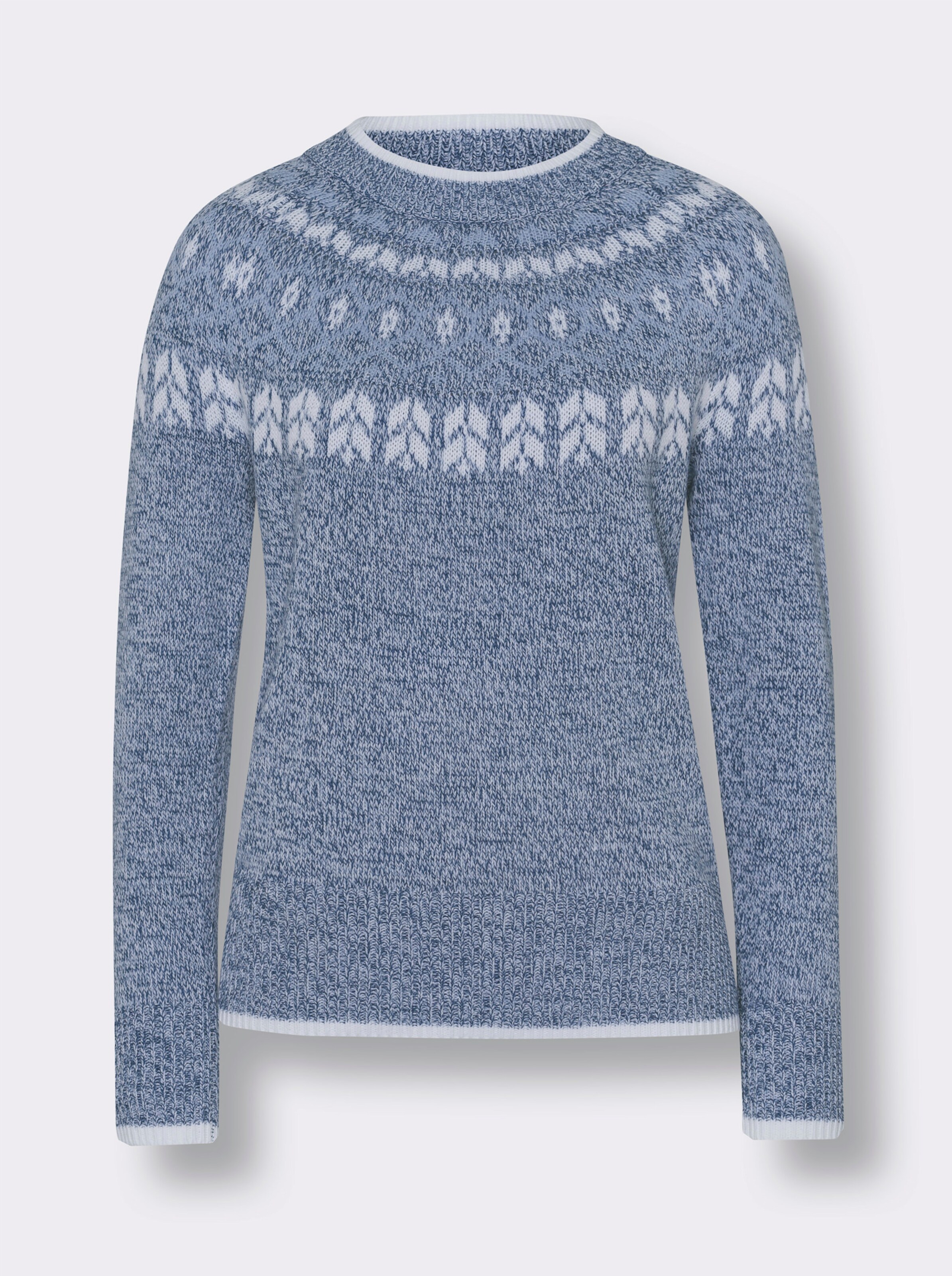 Norwegerpullover in Melange-Optik