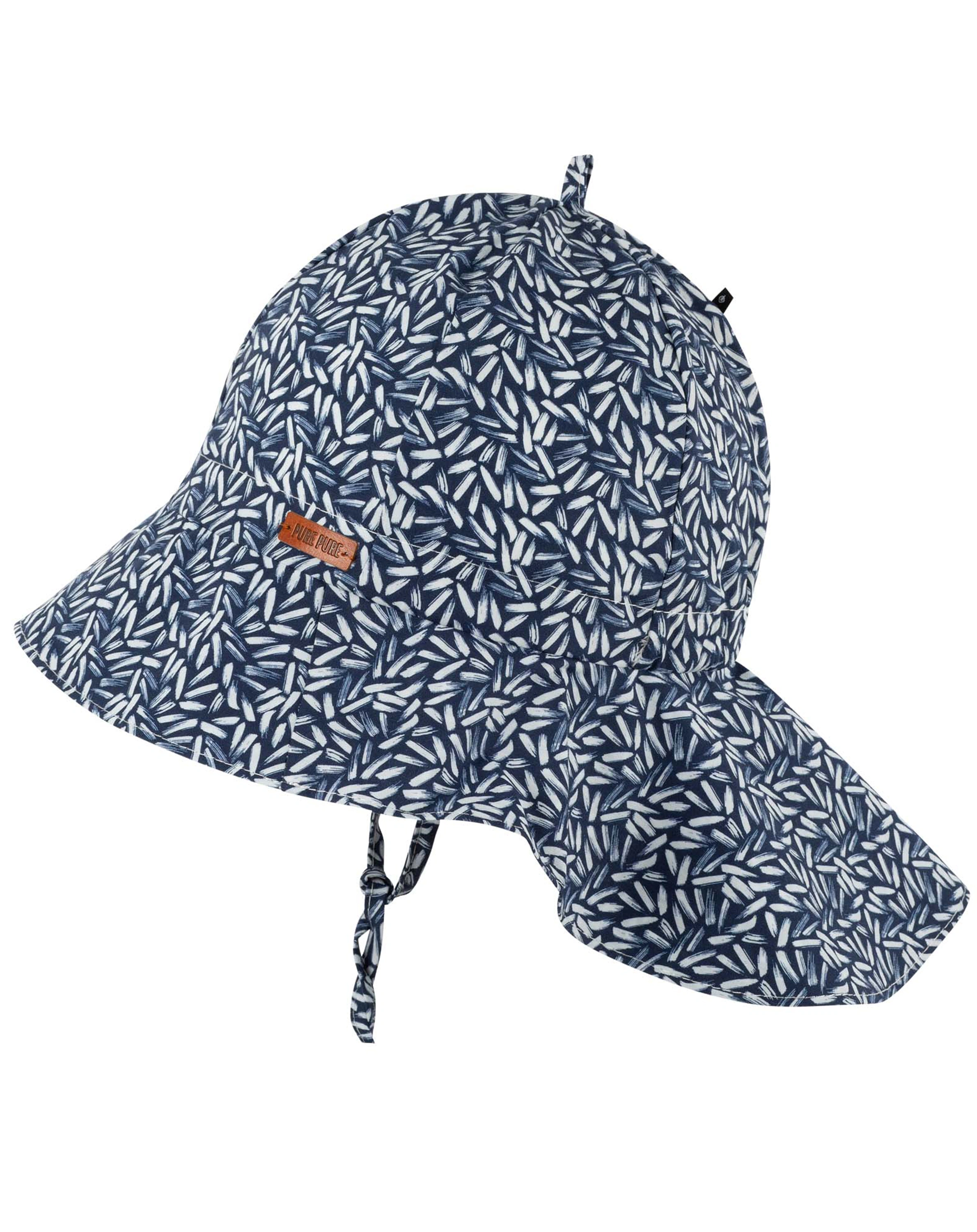 Sonnenhut LEAVES mit Nackenschutz in indigo