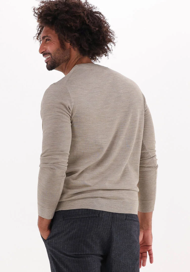 SELECTED HOMME beige selected homme trui slhtown merino coolmax knit crew