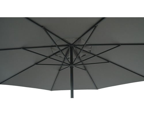 Soluna zweefparasol, Ø 350 cm, polyester (PES), donkergrijs