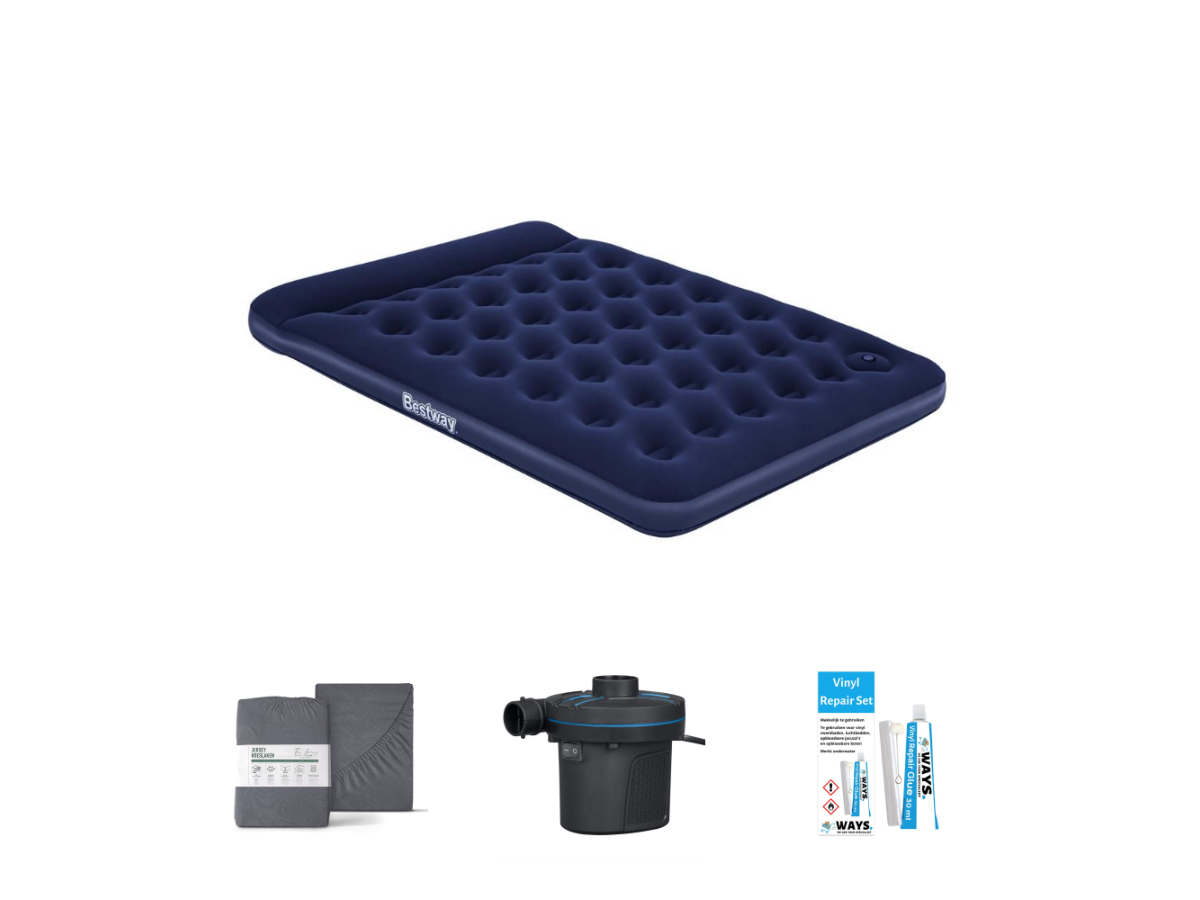 Bestway Voetpomp 203 x 152 cm Luchtbedset - 4-delig