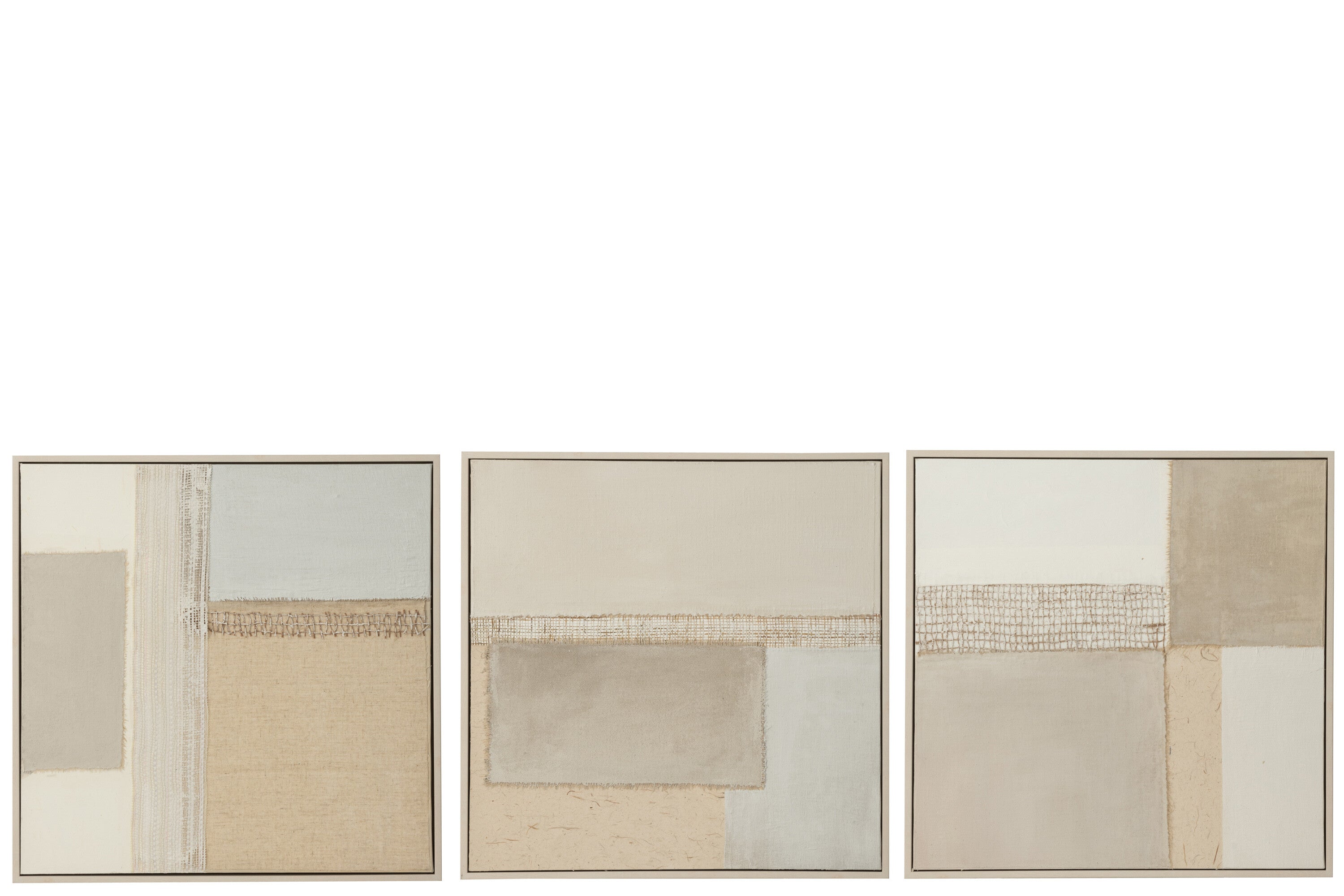 J-Line schilderij Tod - canvas|dennenhout - 3 stuks