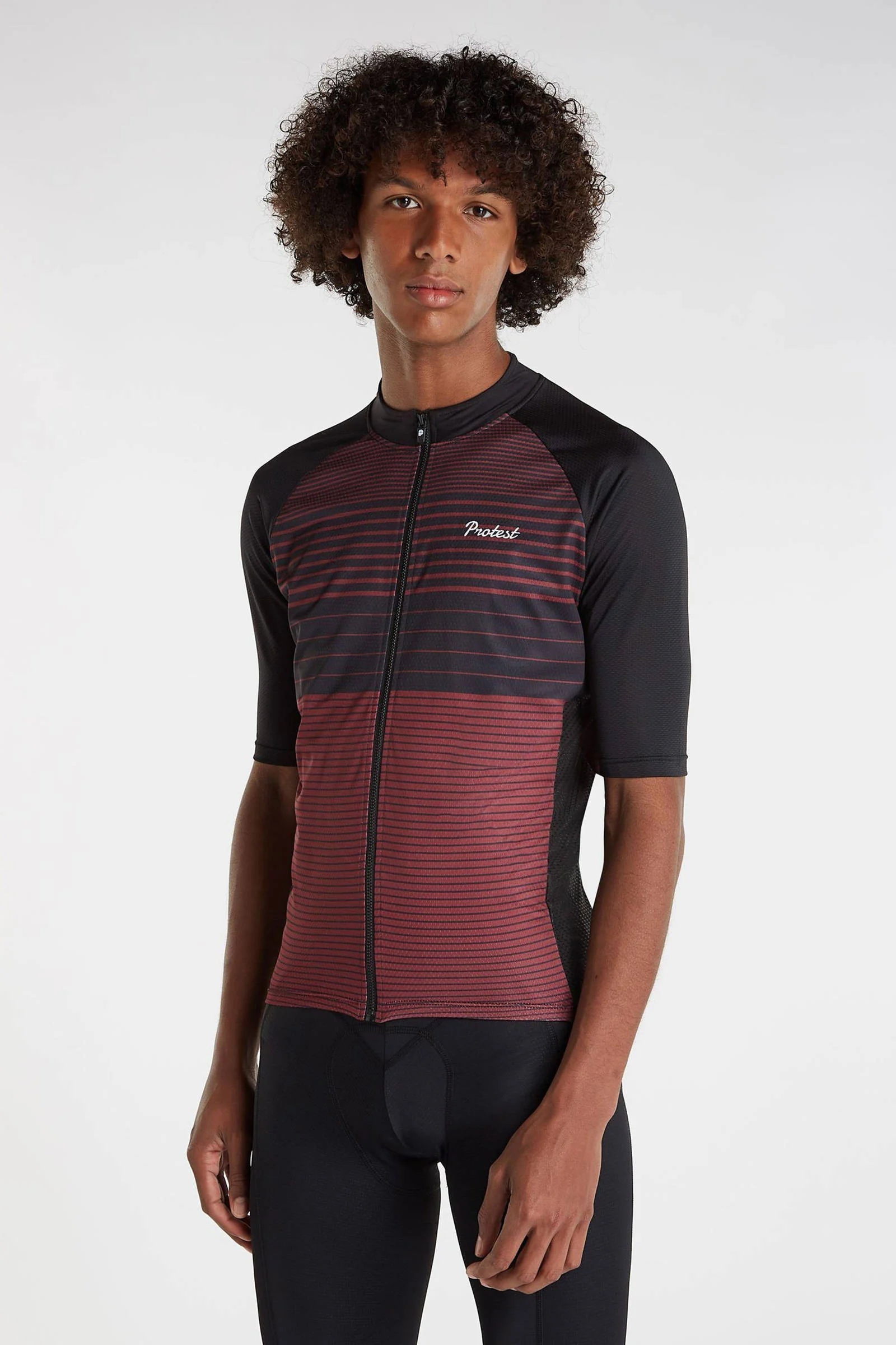 Protest fietsshirt PRTKOBLET zwart/rood