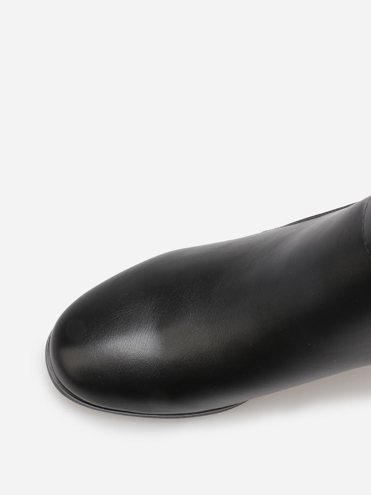 Bottines bi-matière avec boucle dorée- Noir