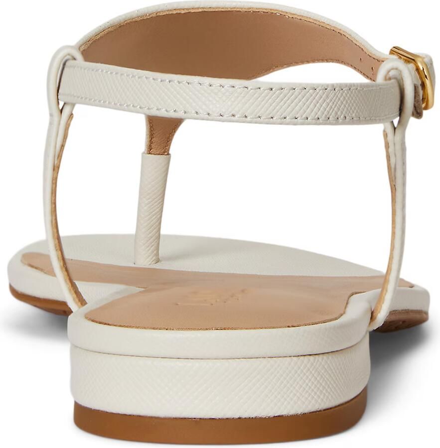 LAUREN RALPH LAUREN Dames Everley 2 Flat Sandal Maat: 38 Materiaal: Textiel Kleur: Wit