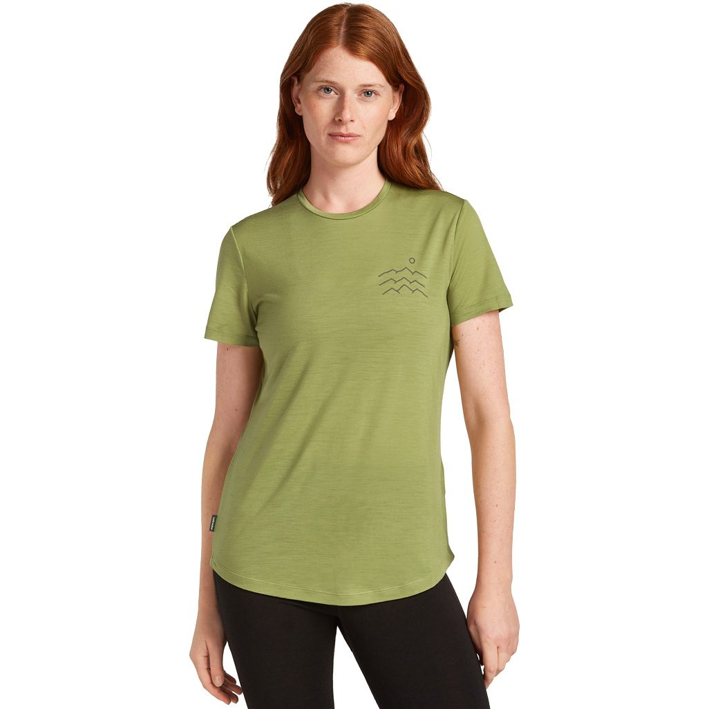Icebreaker Merino 125 Cool-Lite Sphere Across the Peaks T-Shirt Damen olive