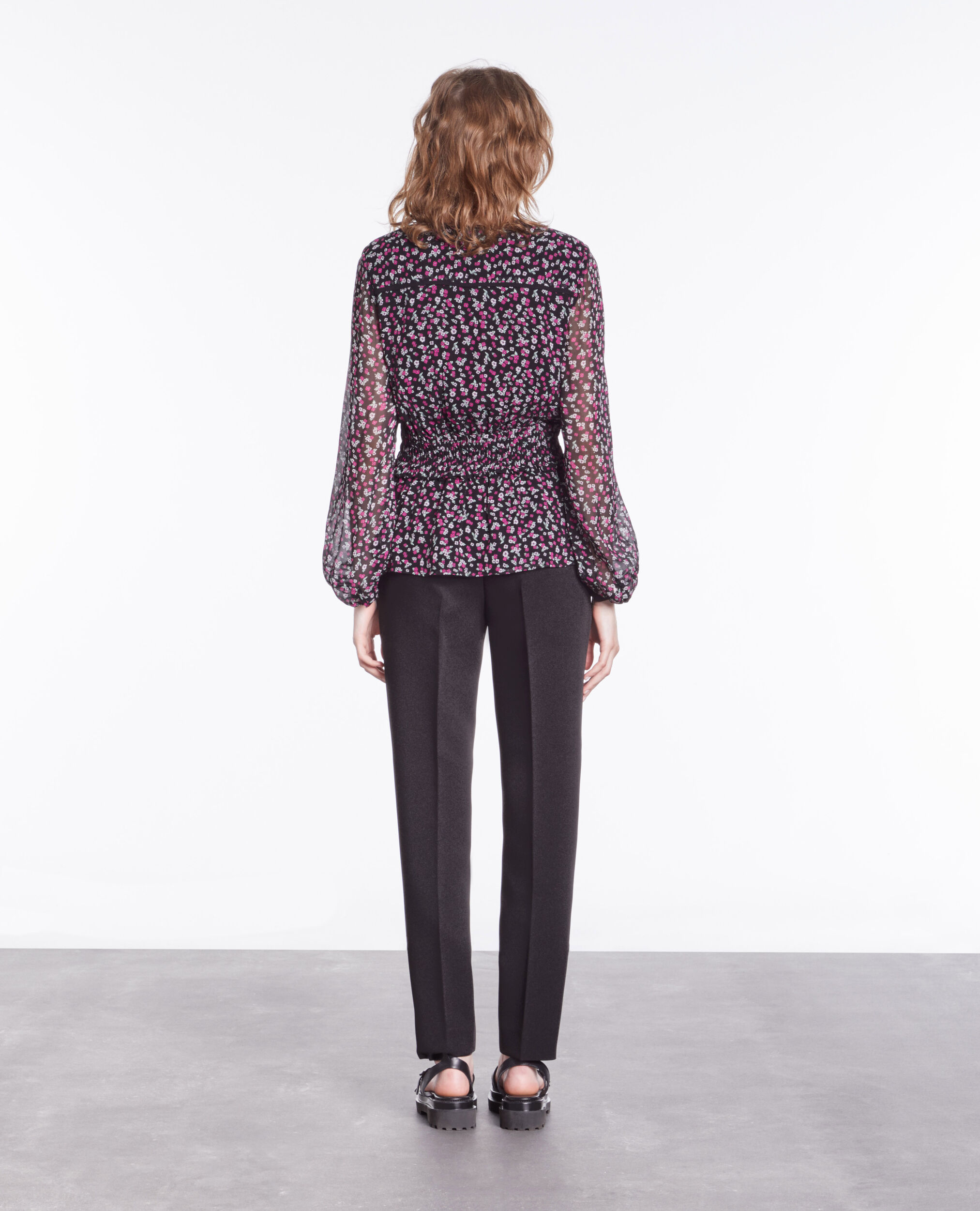Top imprimé avec smocks