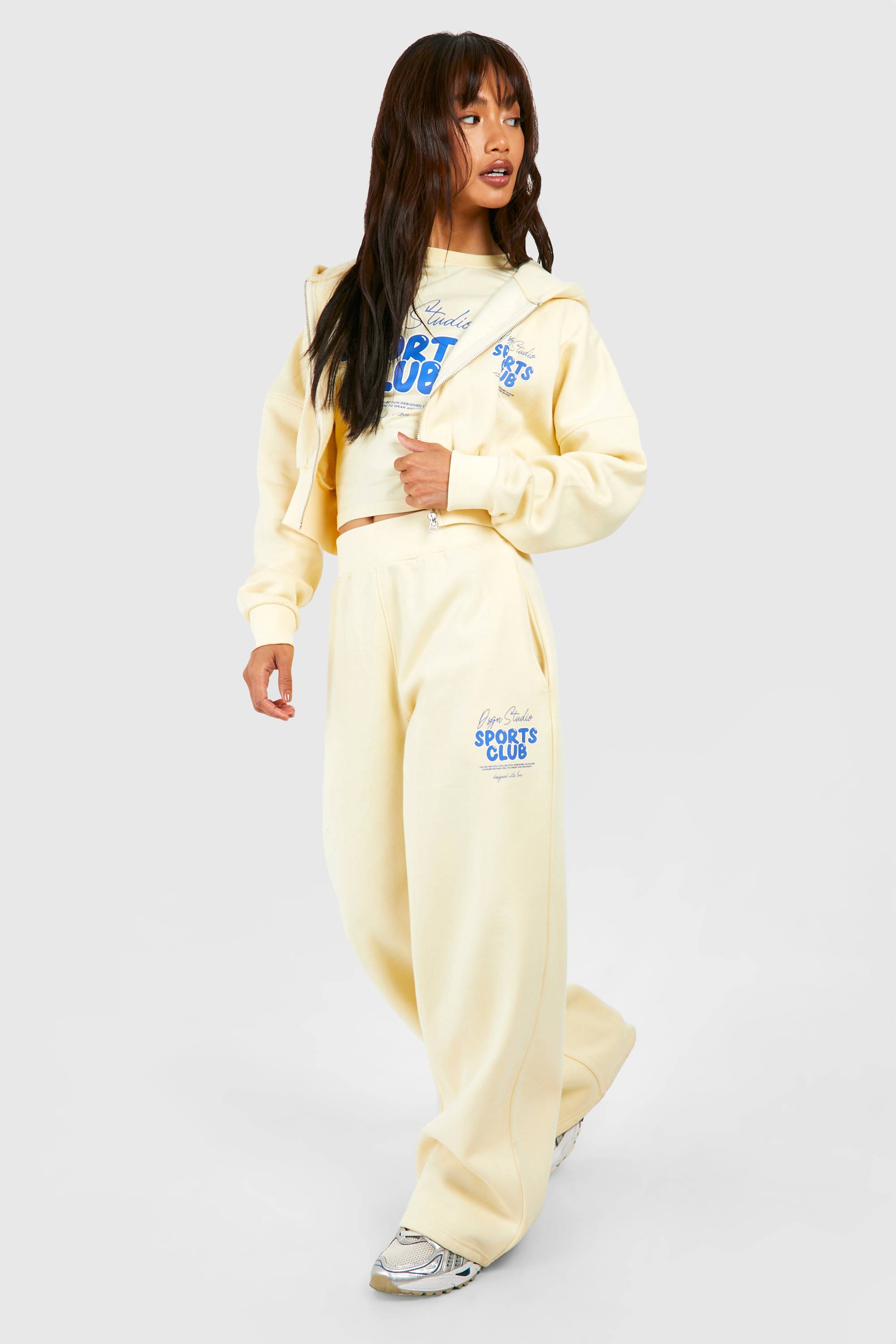 Sweat À Casynthétiqueche Zippé DSGN Studio Sports Club À Slogan Bulle Et Ourlet Profond