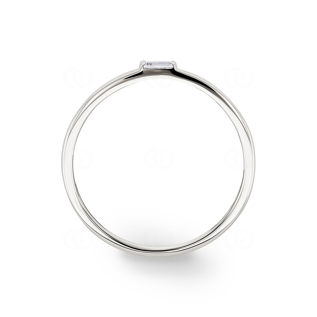 Ring 750/18 K Weissgold mit Zirkonia Solitär Baguette