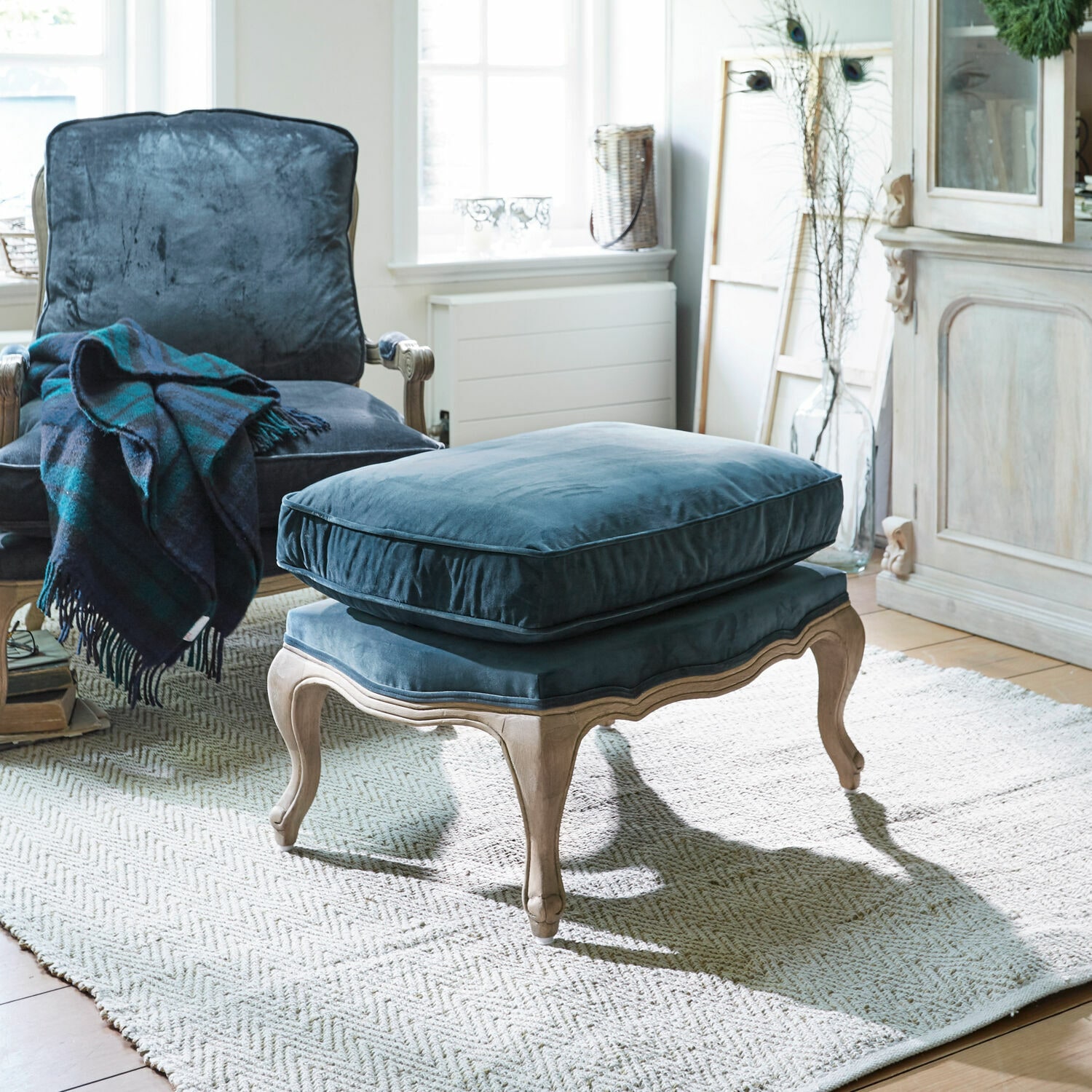 Hocker Corlay blau/braun