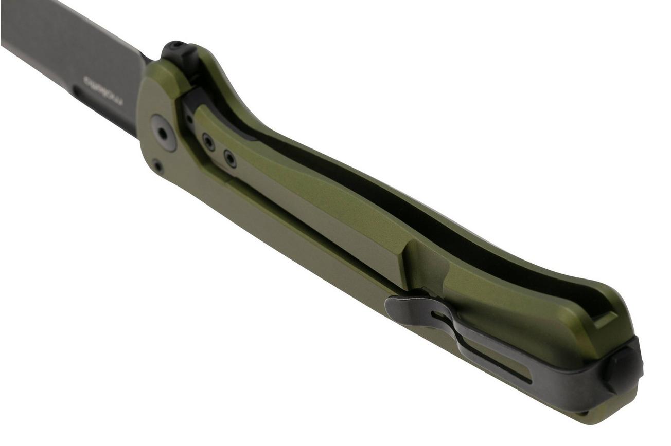 LionSteel Skinny Solid SK01A GB Green Aluminium Green Canvas Micarta inlay, Blackwashed zakmes, Molletta design