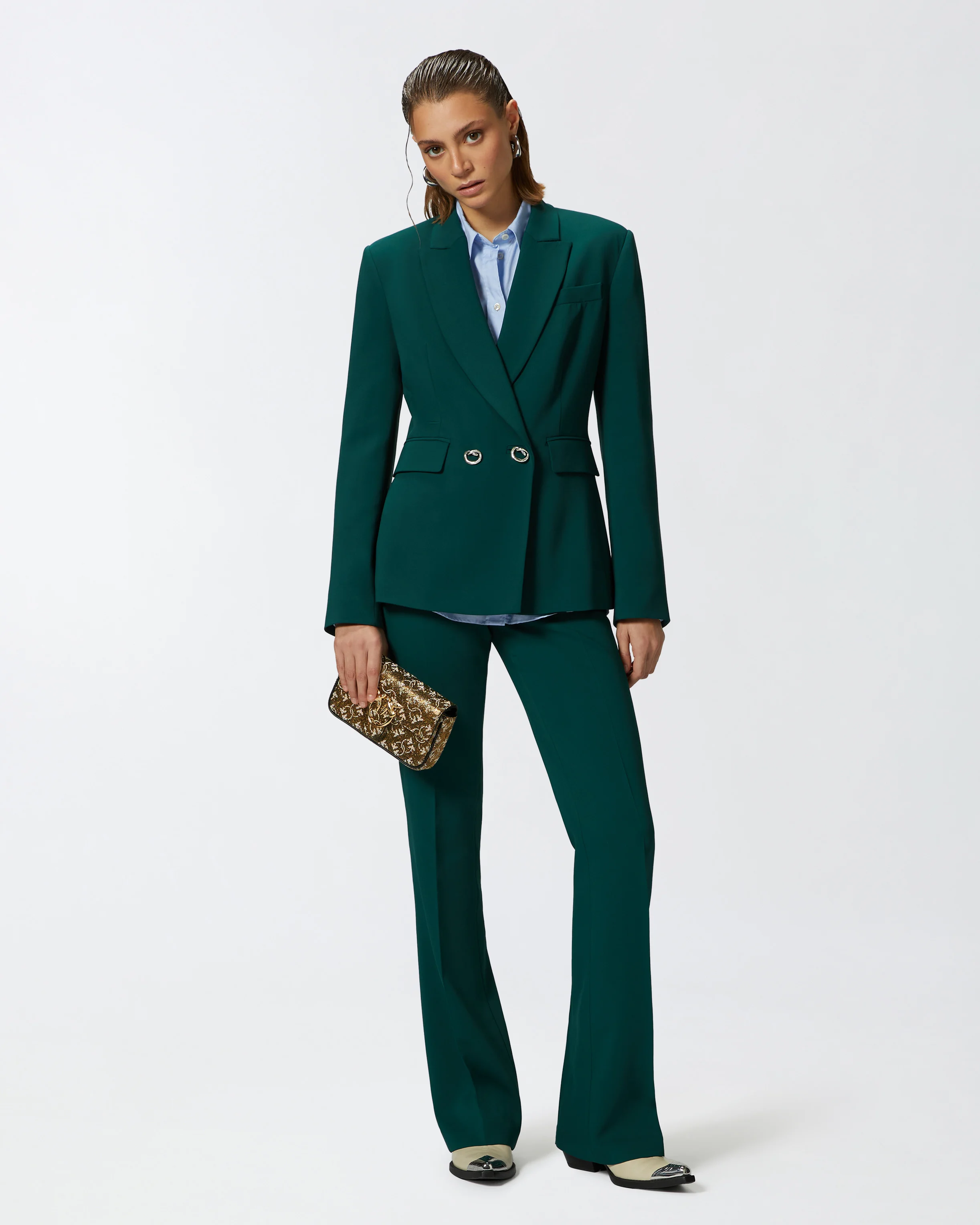 Blazer avec boutons en métal | Vert