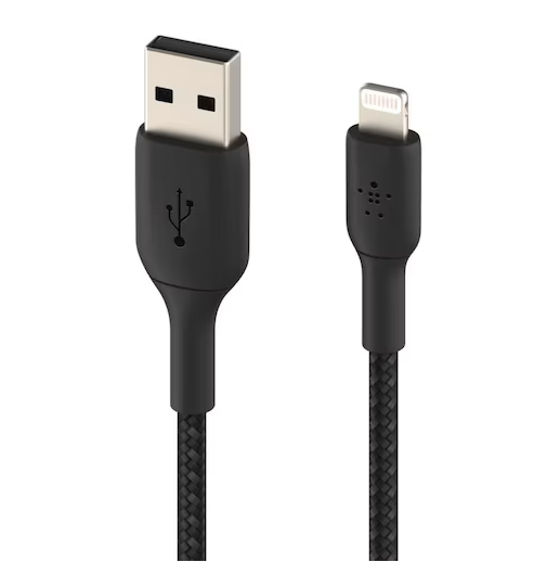 (15cm) Boost Charge MFi USB auf Lightning Ladekabel Nylon Datenkabel (CAA002bt0MBK) - Schwarz