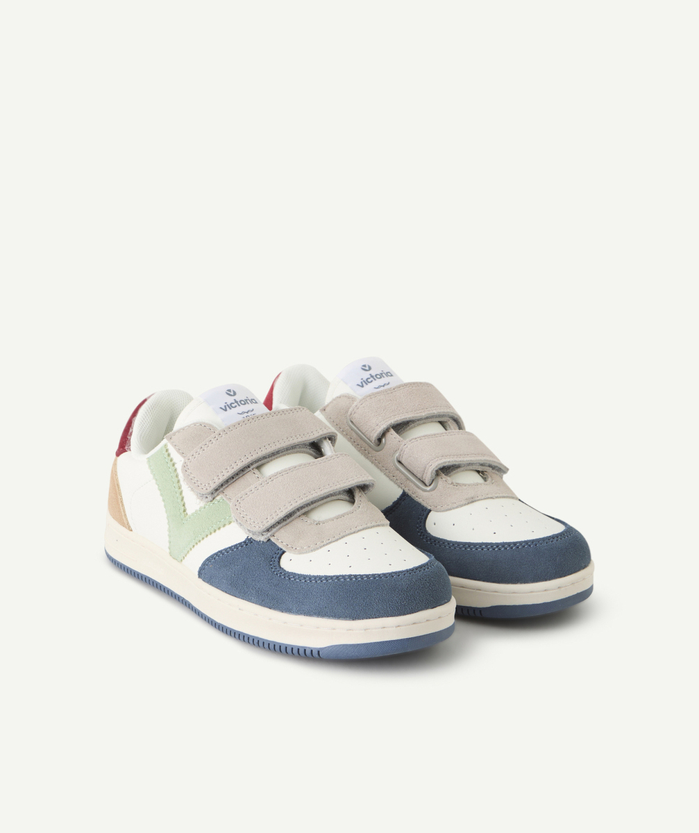 VICTORIABASKETS TIEMPO À SCRATCHS BLANCHES AVEC LOGO ET DÉTAILS COLORÉS