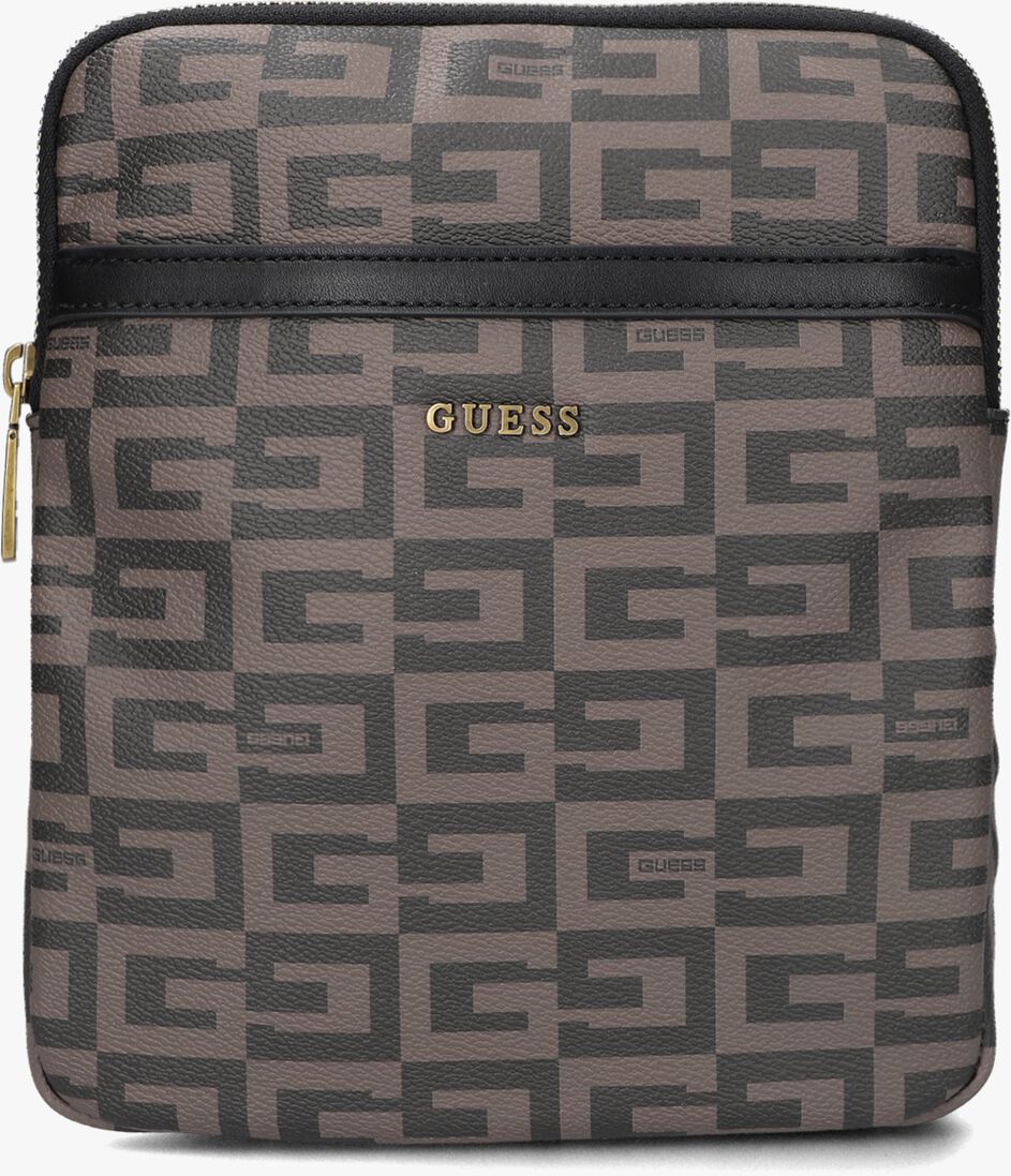 GUESS bruine guess schoudertas escape top zip crossbody flat