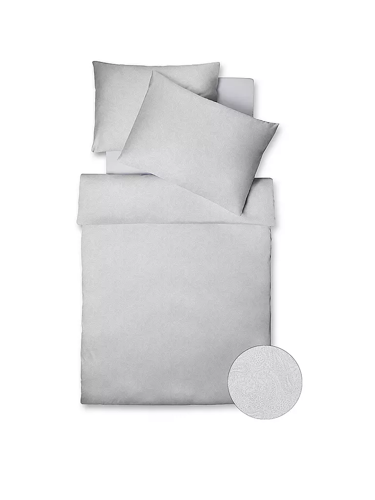 FLEURESSE Tencel Bettwäsche White Dream 70x90cm/140x200cm Weiss silber