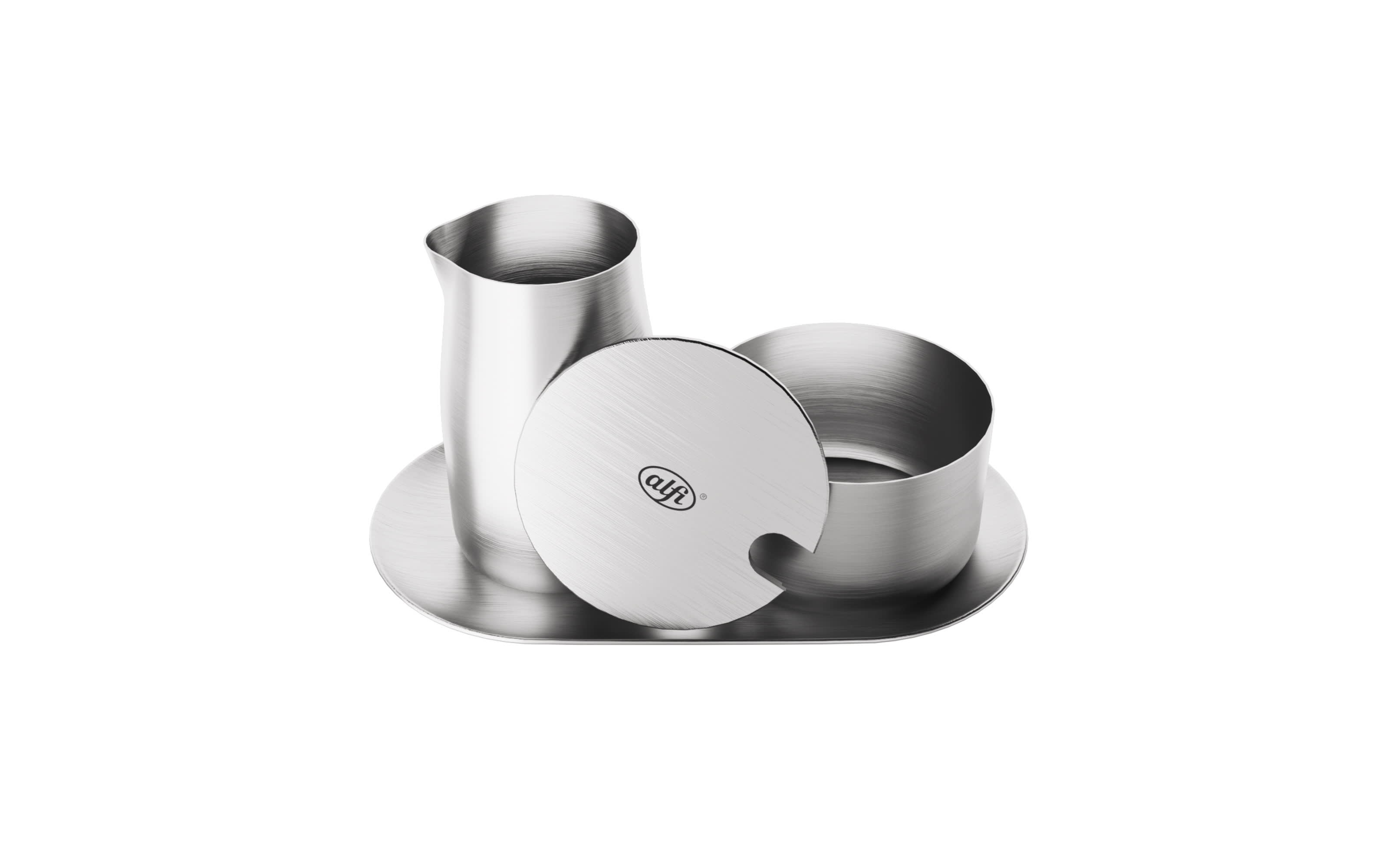 Zucker-Sahne-Set, stainlesssteel mat, 3-teilig