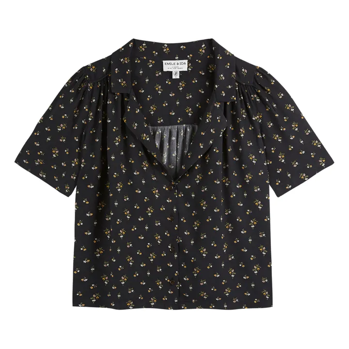 Emile et Ida Blouse Zoe Fleurs - Collection Femme | Noir