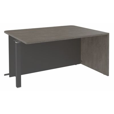 Banque d'accueil Module d'extrémité PMR OLA - L140 x H72,5 x P115 cm - structure carbone, plateau chêne gris