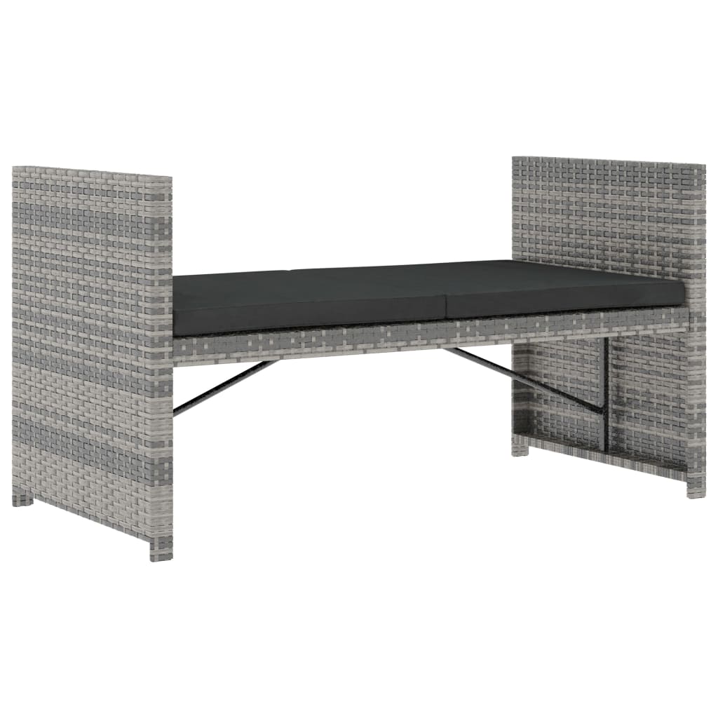 Salon de jardin meuble d'extérieur ensemble de mobilier 5 pièces avec coussins résine tressée gris