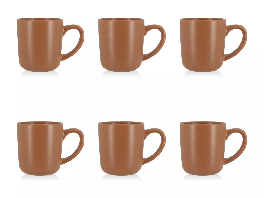 Novastyl - Lot 6 Mugs Arita 38cl En Gres Marron