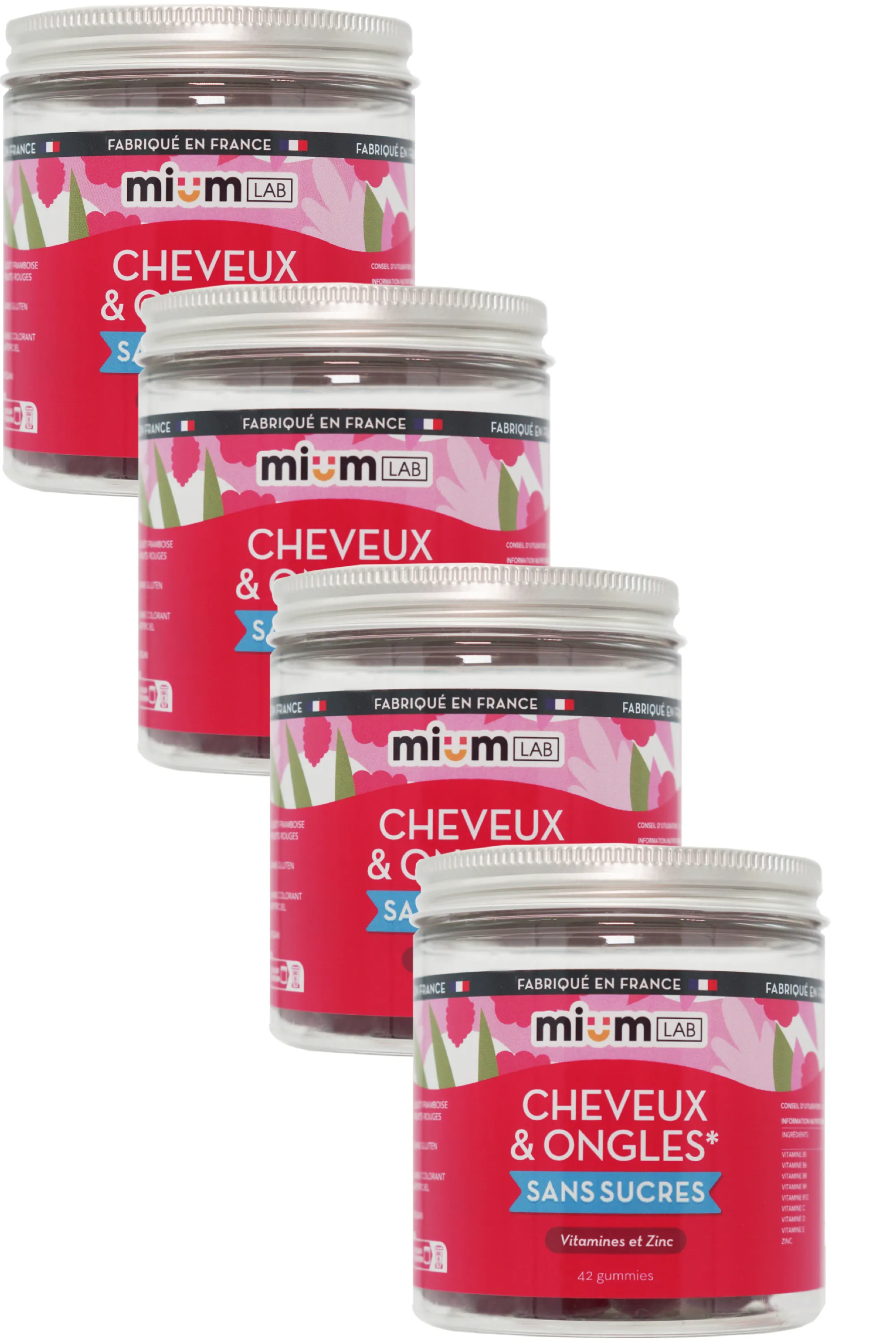 Mium Lab ex Les Miraculeux Compléments alimentaires gummies Cheveux & ongles-100 g