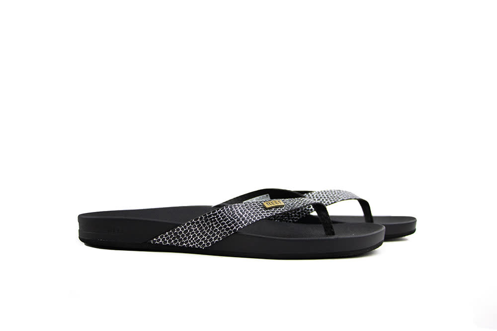 Reef Slipper Cushion Court Black Sassy