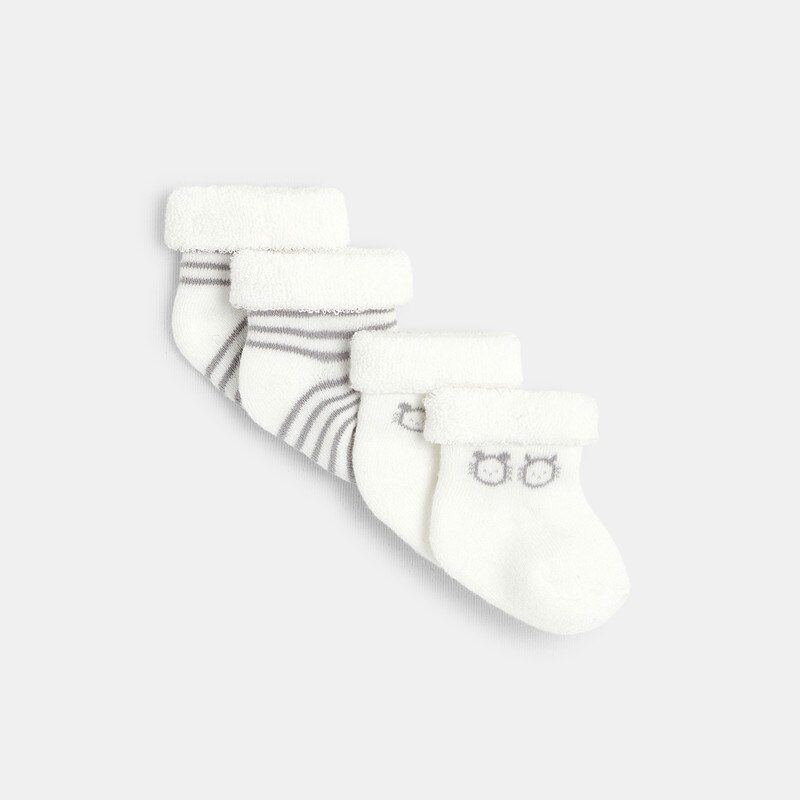 Kit bonnets prématuré et chaussettes blanche naissance Blanc