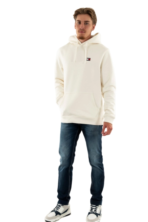 Sweat tommy jeans reg badge ybh ancient white
