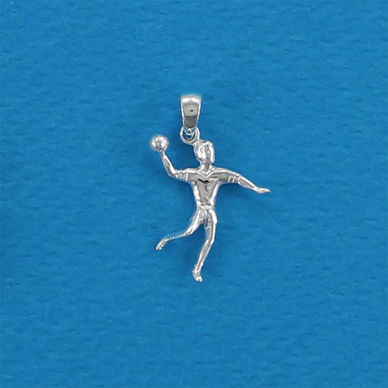 Pendentif handball joueur de handball - Argent massif