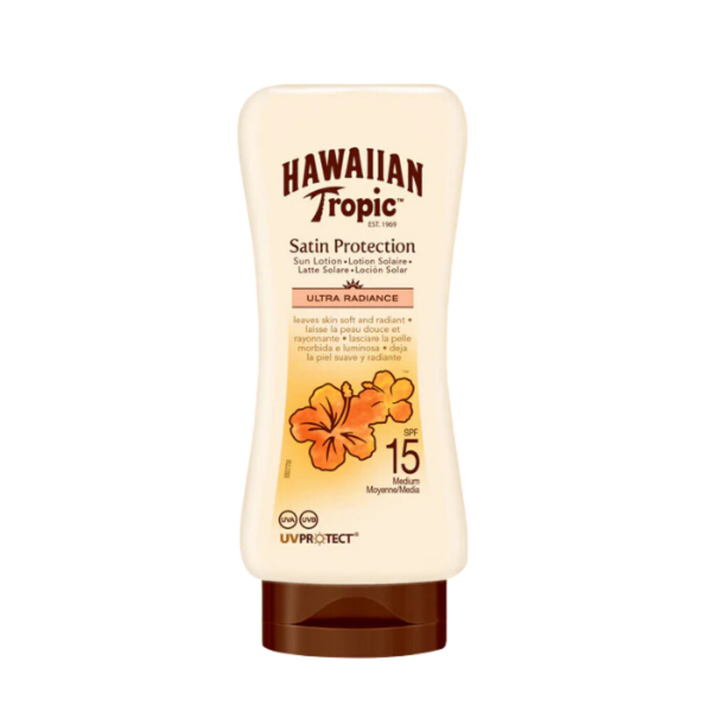 6x Hawaiian Tropic Zonnebrand Lotion Satin Protection SPF 15180 ml
