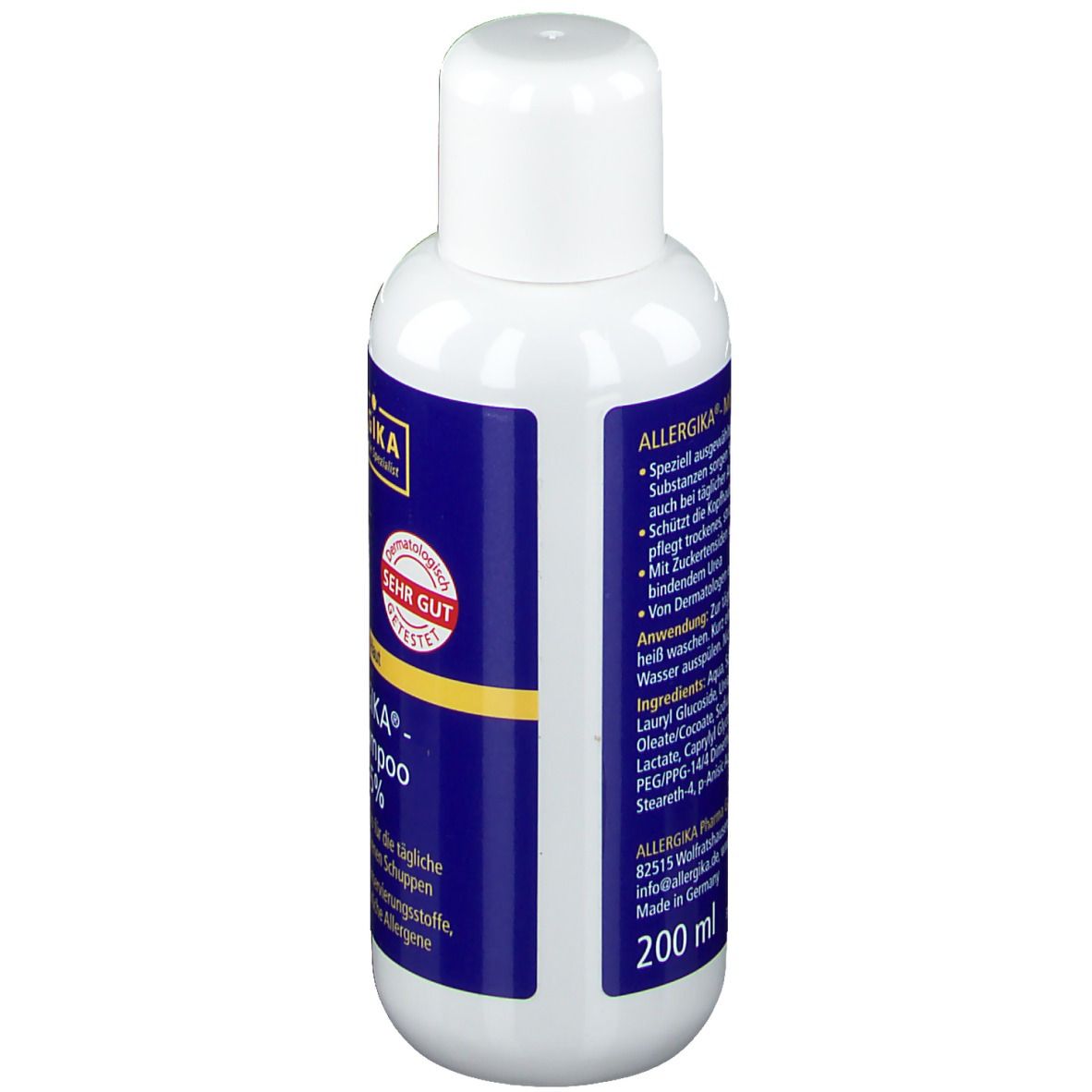 ALLERGIKA® Mildshampoo Urea 5% - Kopfhautschonendes, schuppenlösendes Shampoo bei trockener, juckender Kopfhaut