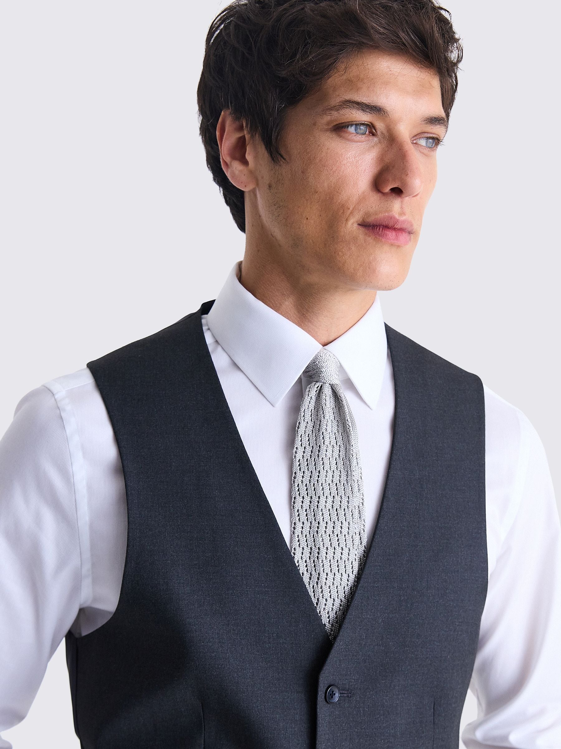 Antraciet - MOSS Tailored Fit Stretch Waistcoat