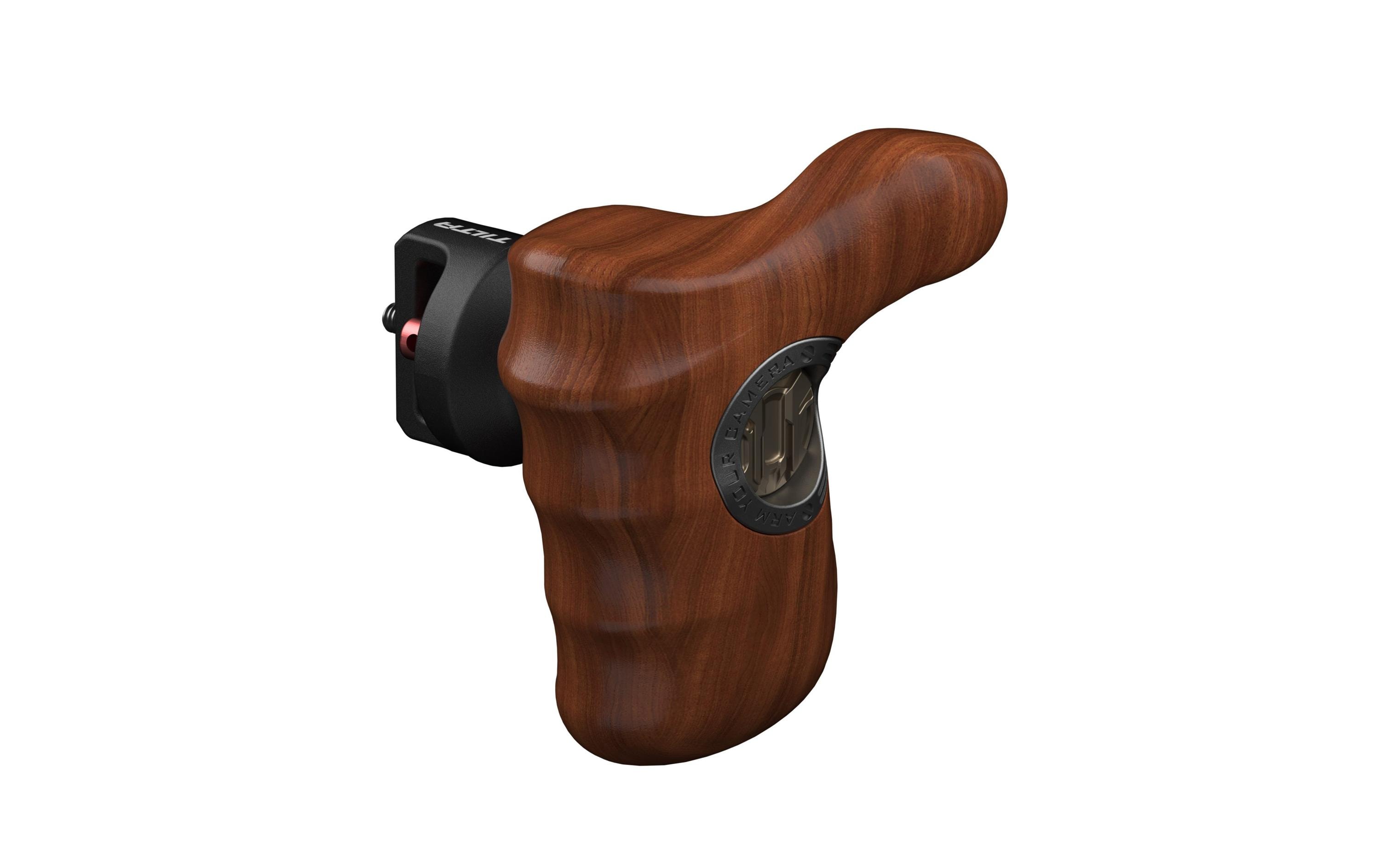 Advanced Left Side Wooden Handle Type XI<br>Ergonomischer Holzgriff für maximalen Komfort mit Anschluss 1/4-20 mit Fixierstiften