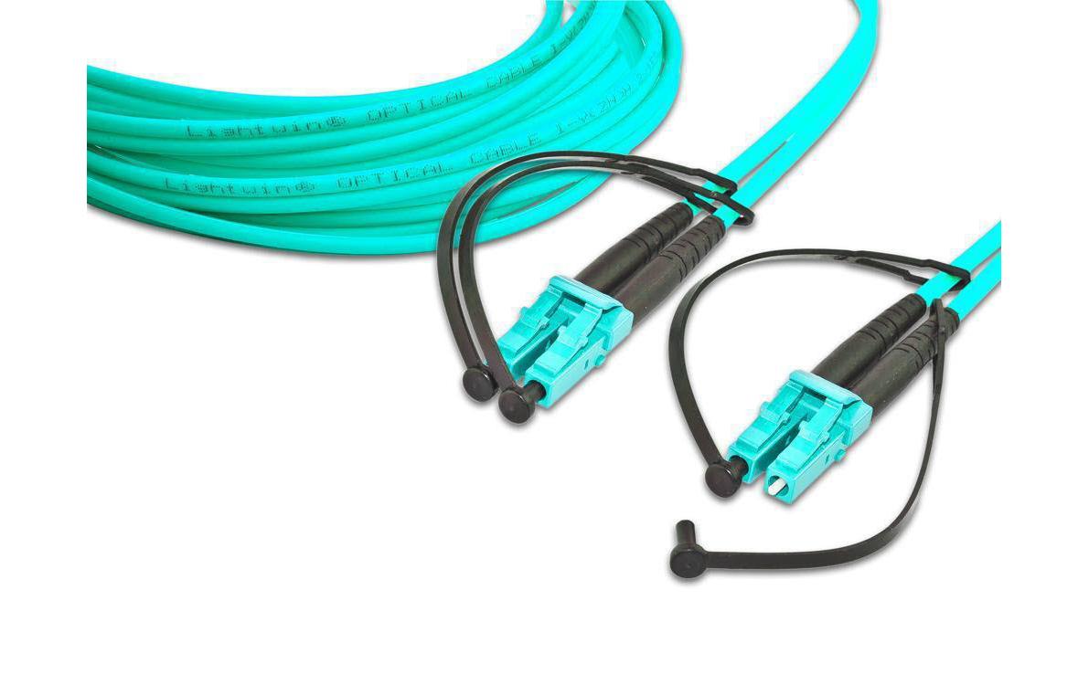 LWL-Patchkabel Multimode LC – LC, OM3, Duplex, 0.25 mHochwertiges Duplex LWL Patchkabel 0.25m, MM OM3, LC – LC