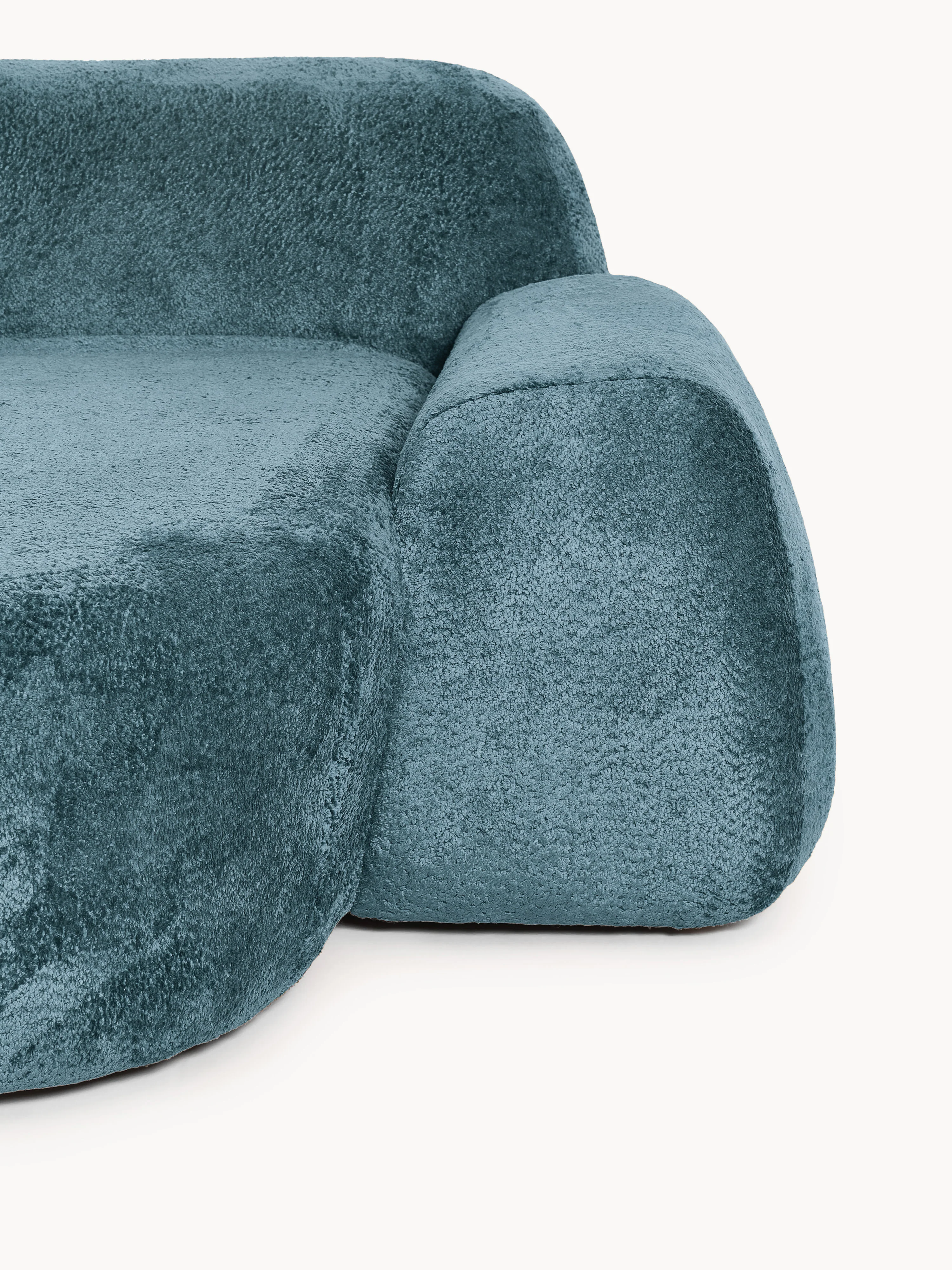 Modulaire teddy-bouclé hoekbank Wolke (4-zits) met chaise longue