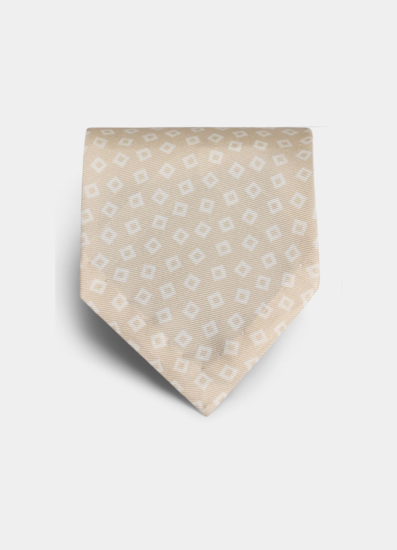 Cravate marron clair motif graphique