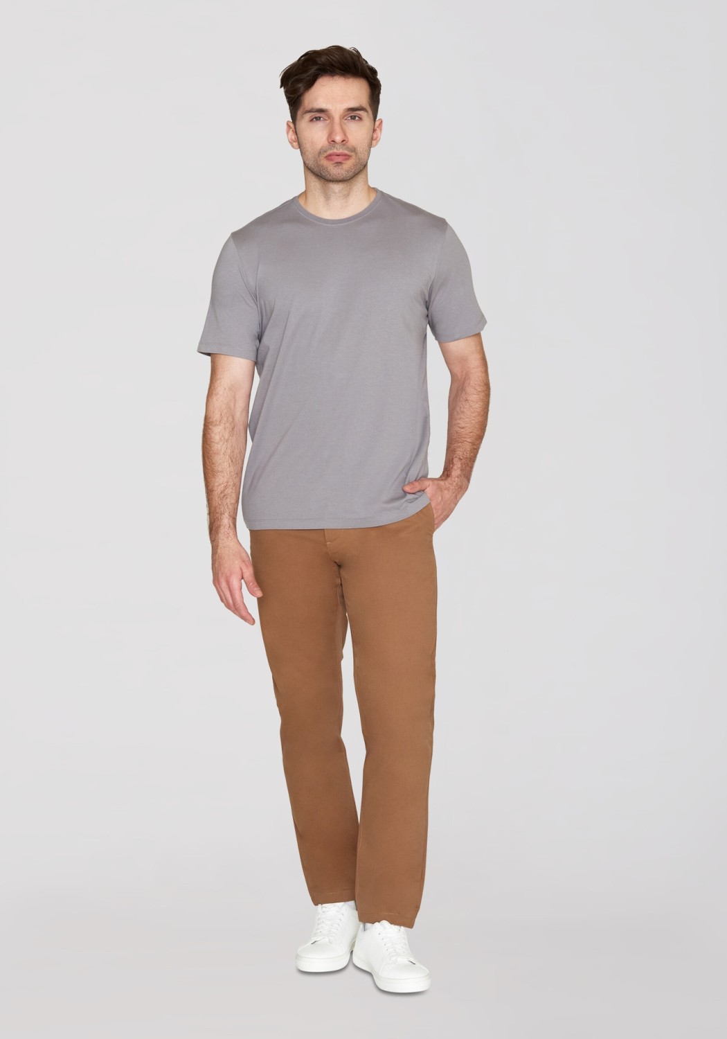 Knowledge Cotton Apparel T-Shirt Basic Tee Sharkskin