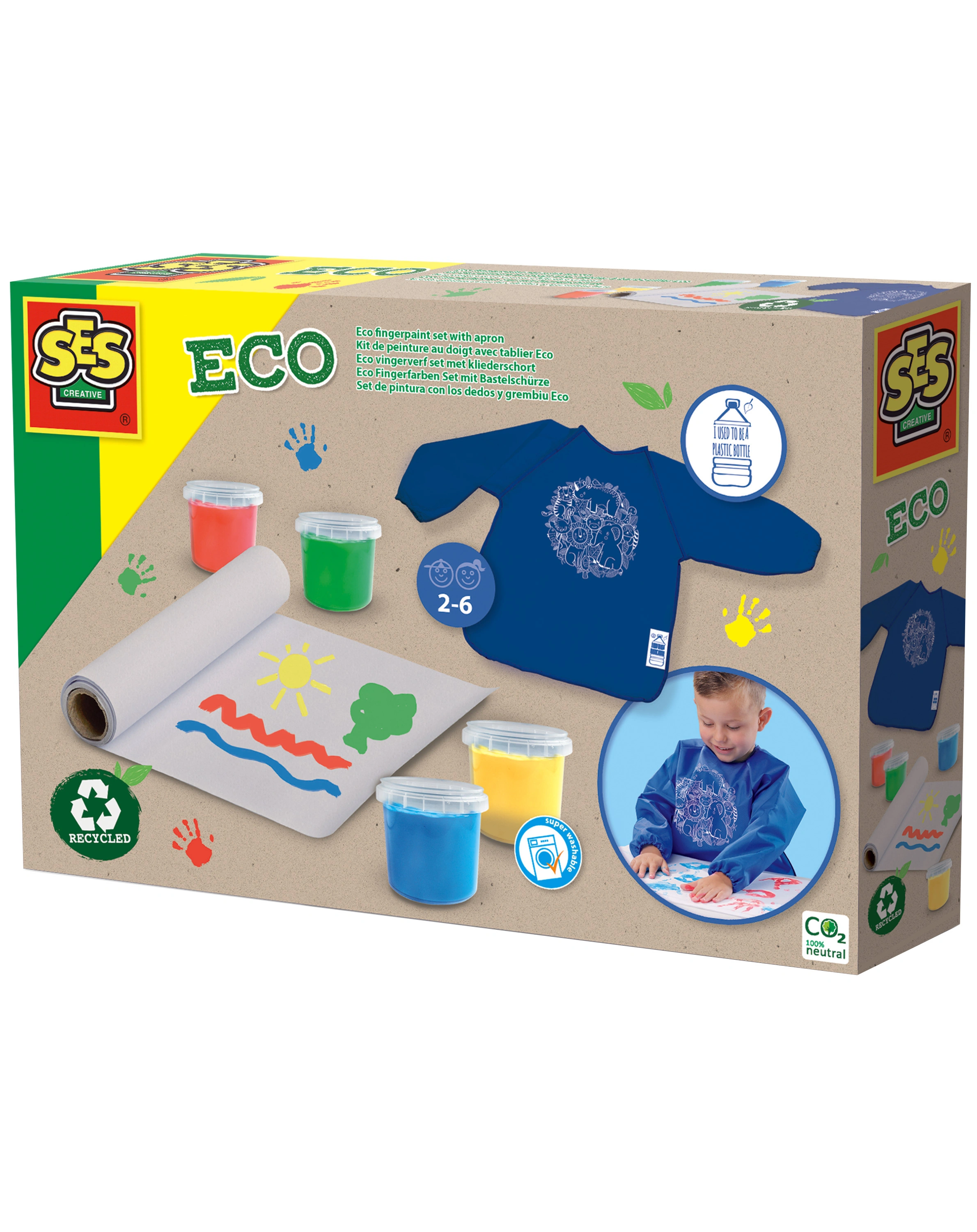 Fingerfarben-Set ECO mit Bastelschürze