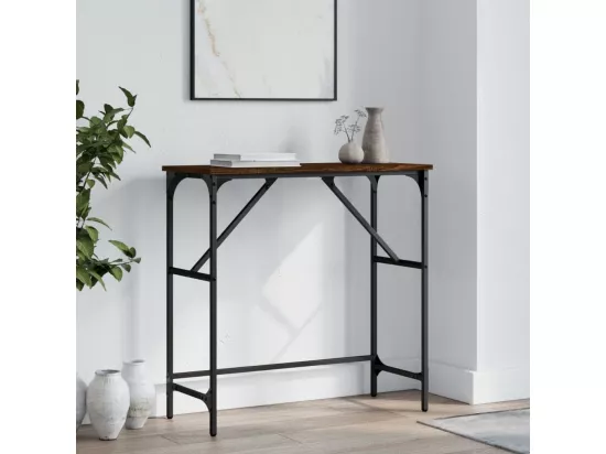 Table console chêne marron 75x32x75 cm bois d'ingénierie