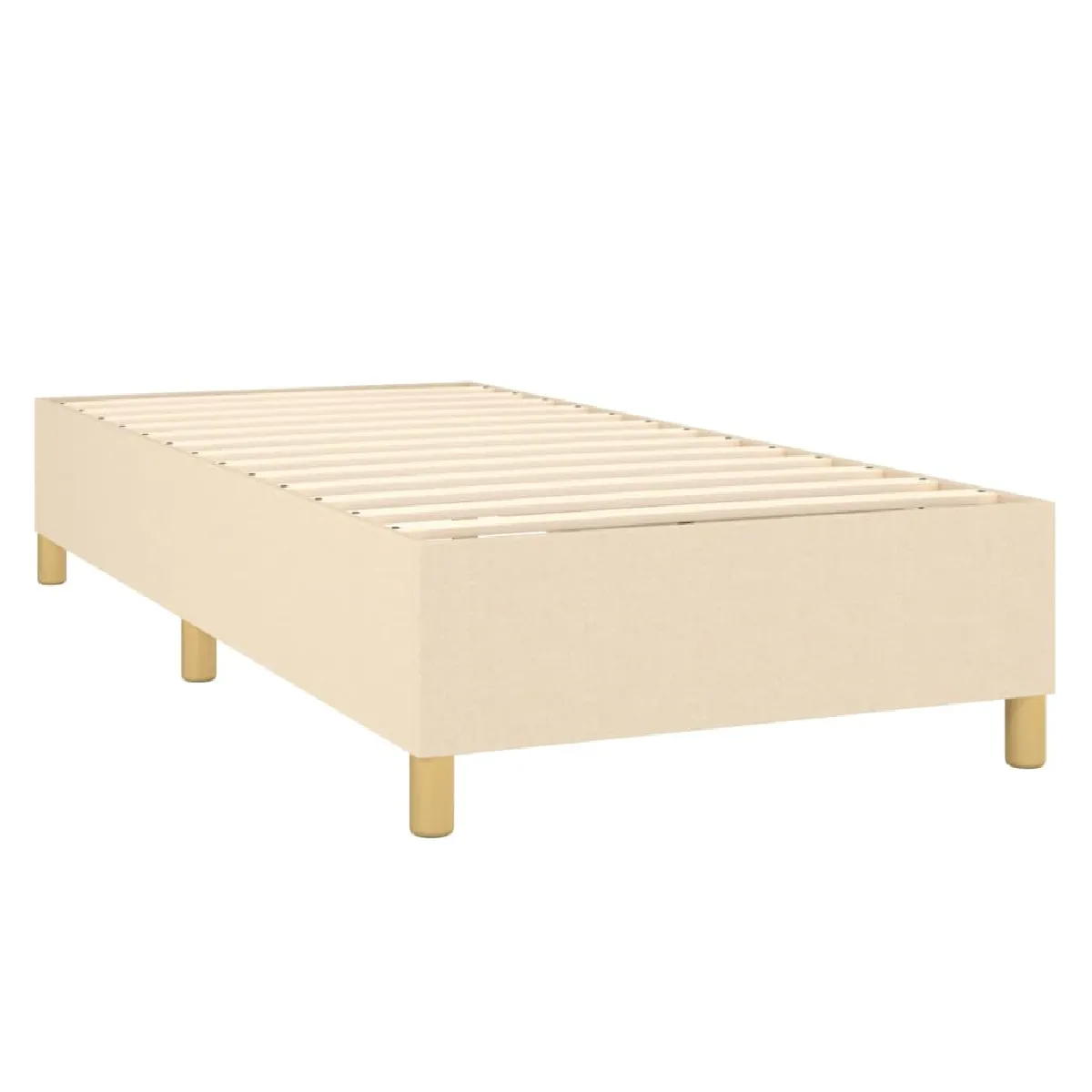 vidaXL Sommier à lattes Tissu Crème 90x200 cm