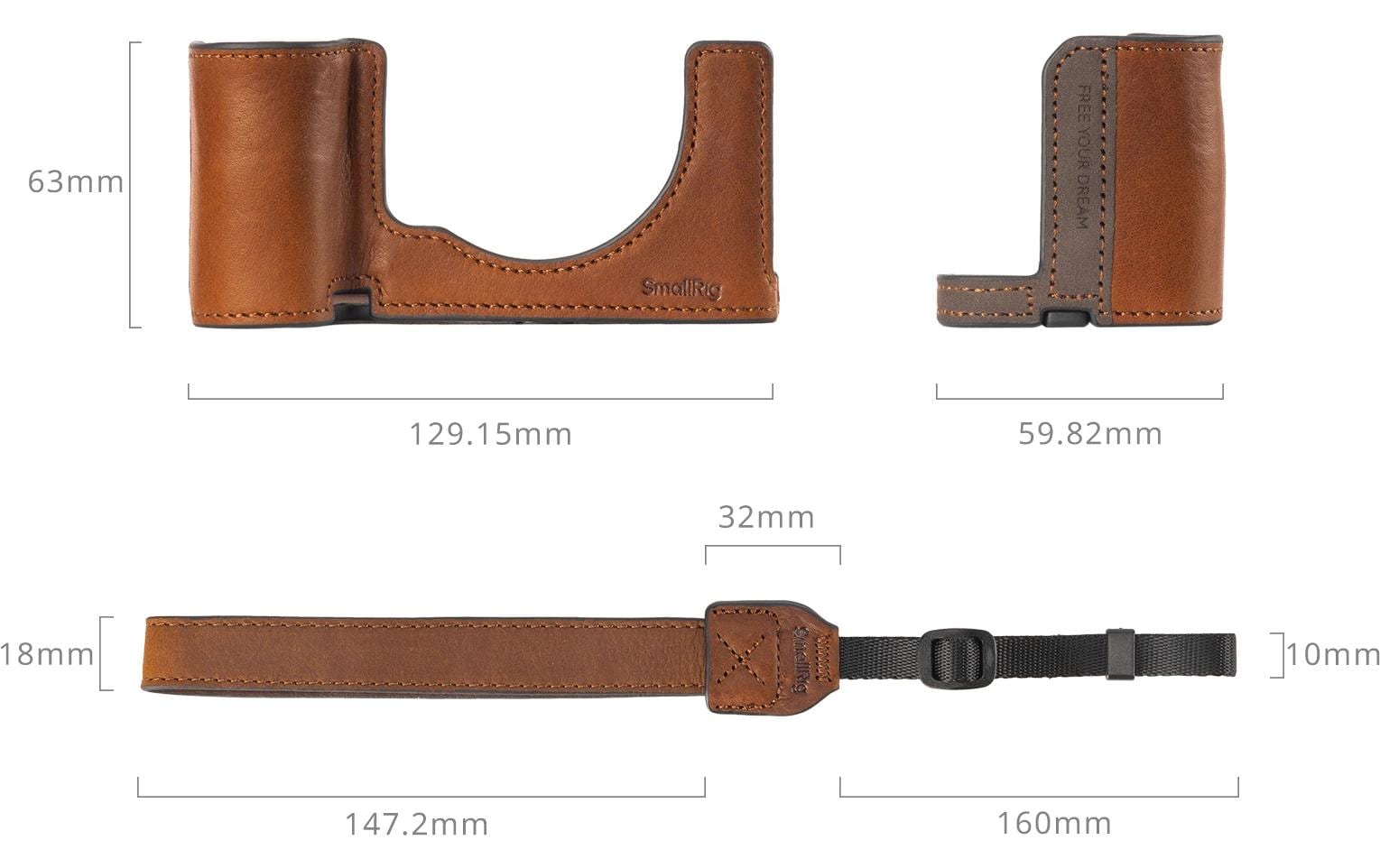 Ledertaschen-Set für Sony Alpha 7C II / Alpha 7CRSchützt die Kamera vor Kratzern und Stössen