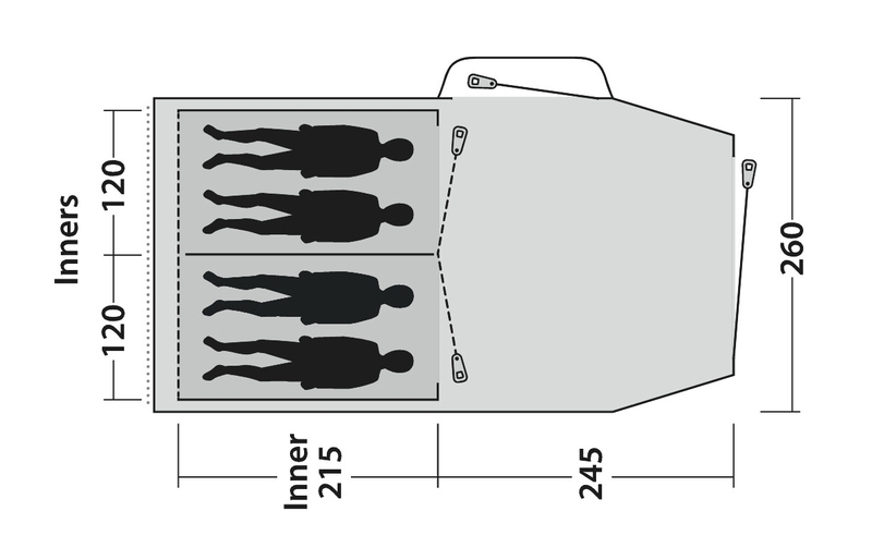 Outwell Springwood 4SG Tunnelzelt Blau für 4 Personen
